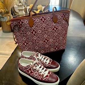 Louis Vuitton handbag and sneakers